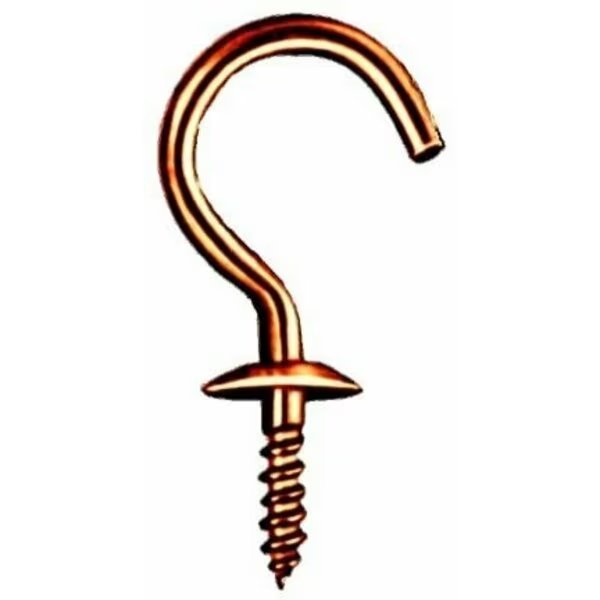 1 in. Solid Brass Cup Hooks, Hindley, Mfr#: 11926